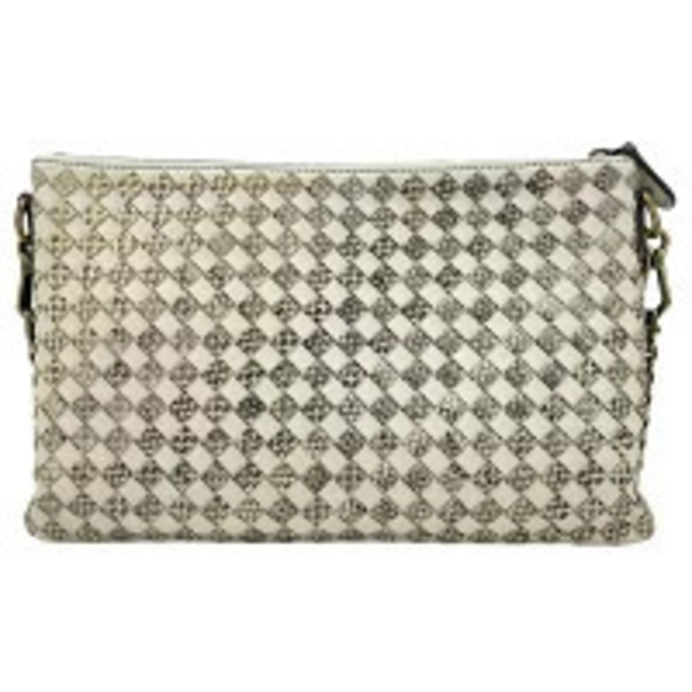 Bottega Veneta Leather Clutch Bag White
